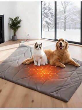 VagasCape XS Heated Pet Mat Pad in Gray - Electric Cozy Bed